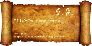Illés Henrietta névjegykártya