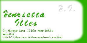 henrietta illes business card